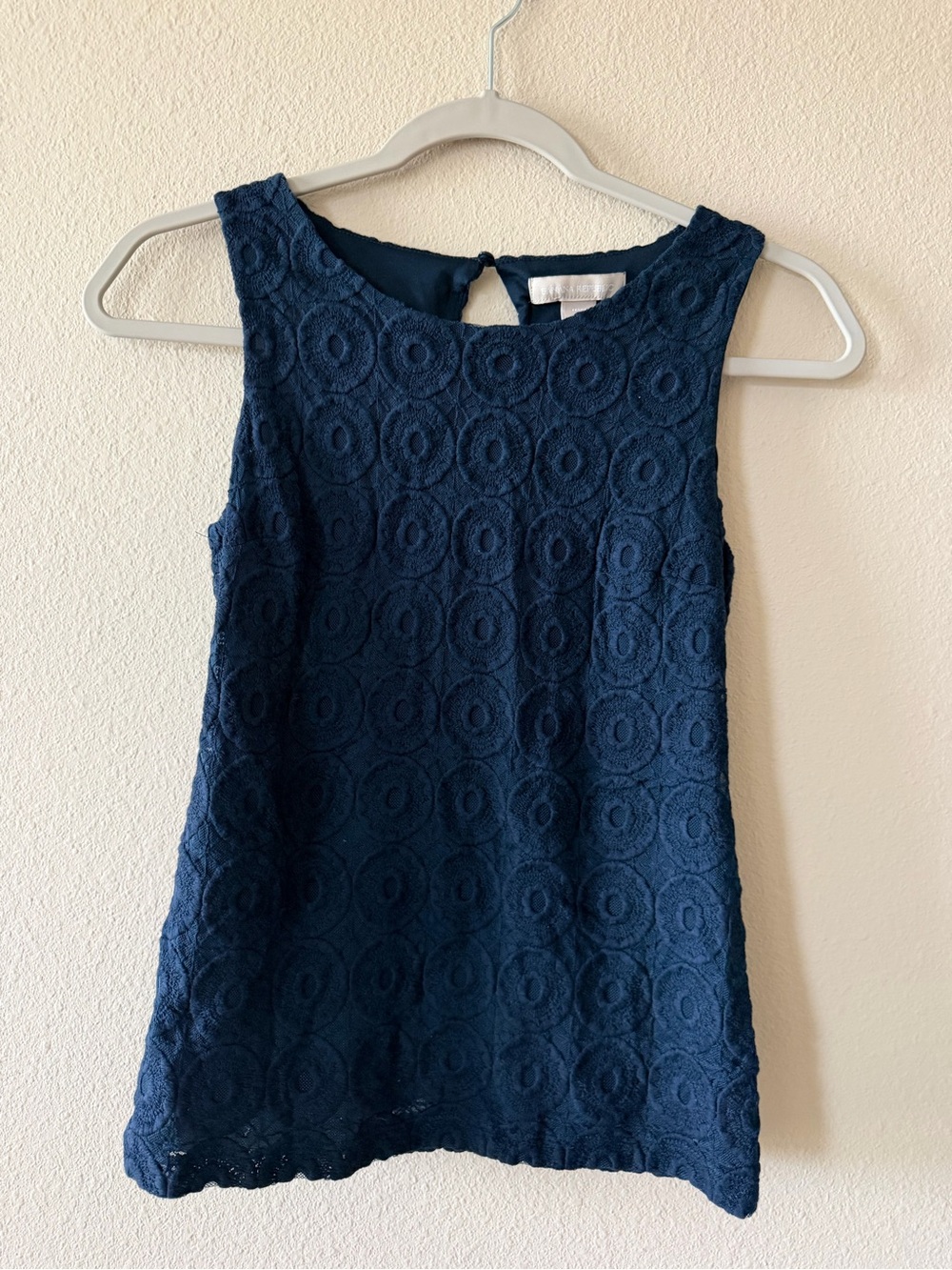 Banana Republic Navy Crochet Tank Shell